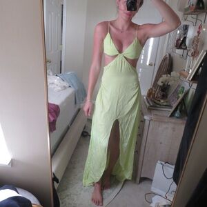 For Love And Lemons Asymmetrical Lime Dress